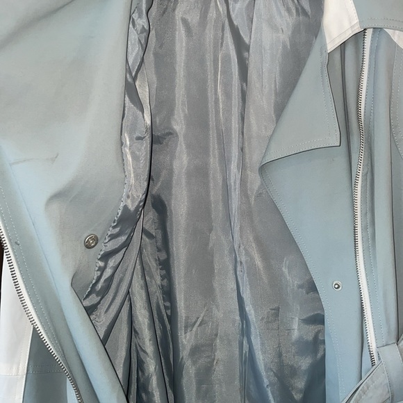 NY& company beautiful spring and raincoat XL light blue and  white. - Picture 6 of 8